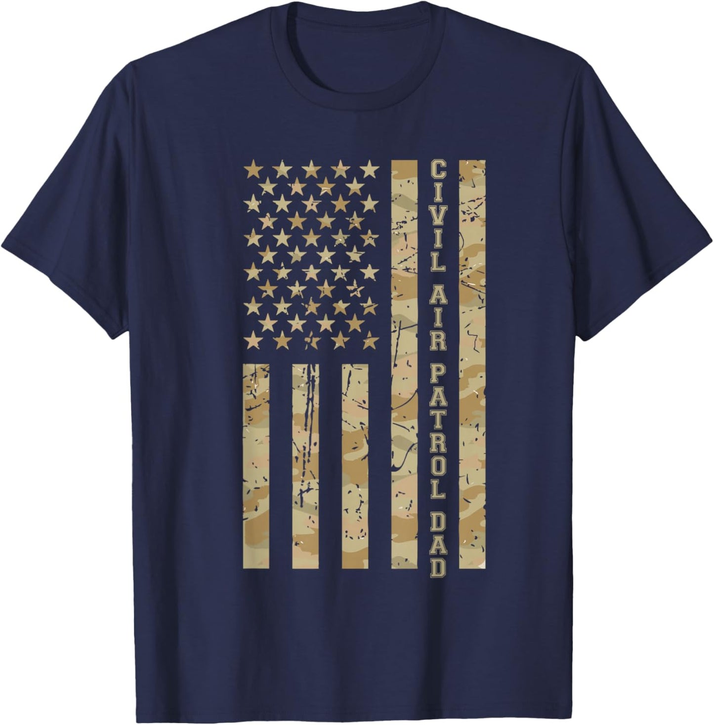 Civil Air Patrol Dad Proud Military Family Desert Camo T-Shirt - T-Shirt | Navy