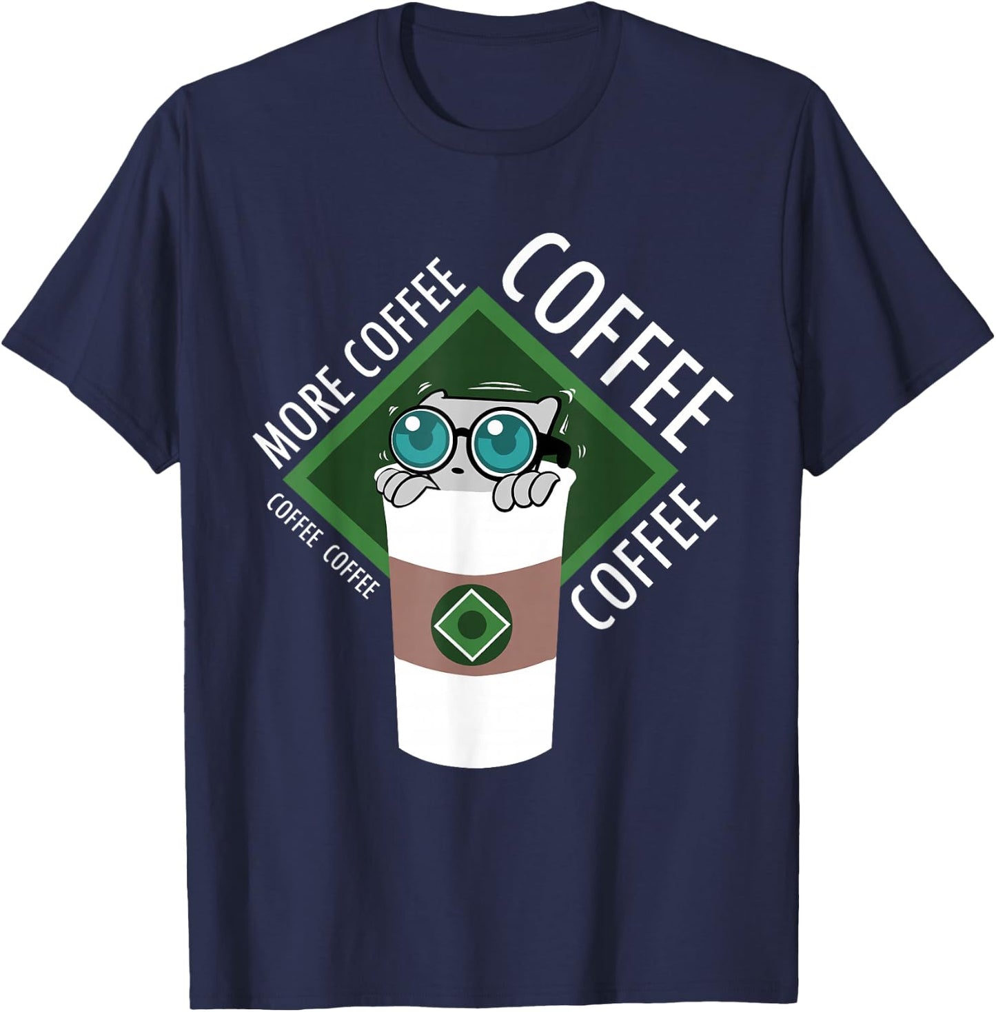 More Coffee! Mushroom-E T-Shirt - T-Shirt | Navy