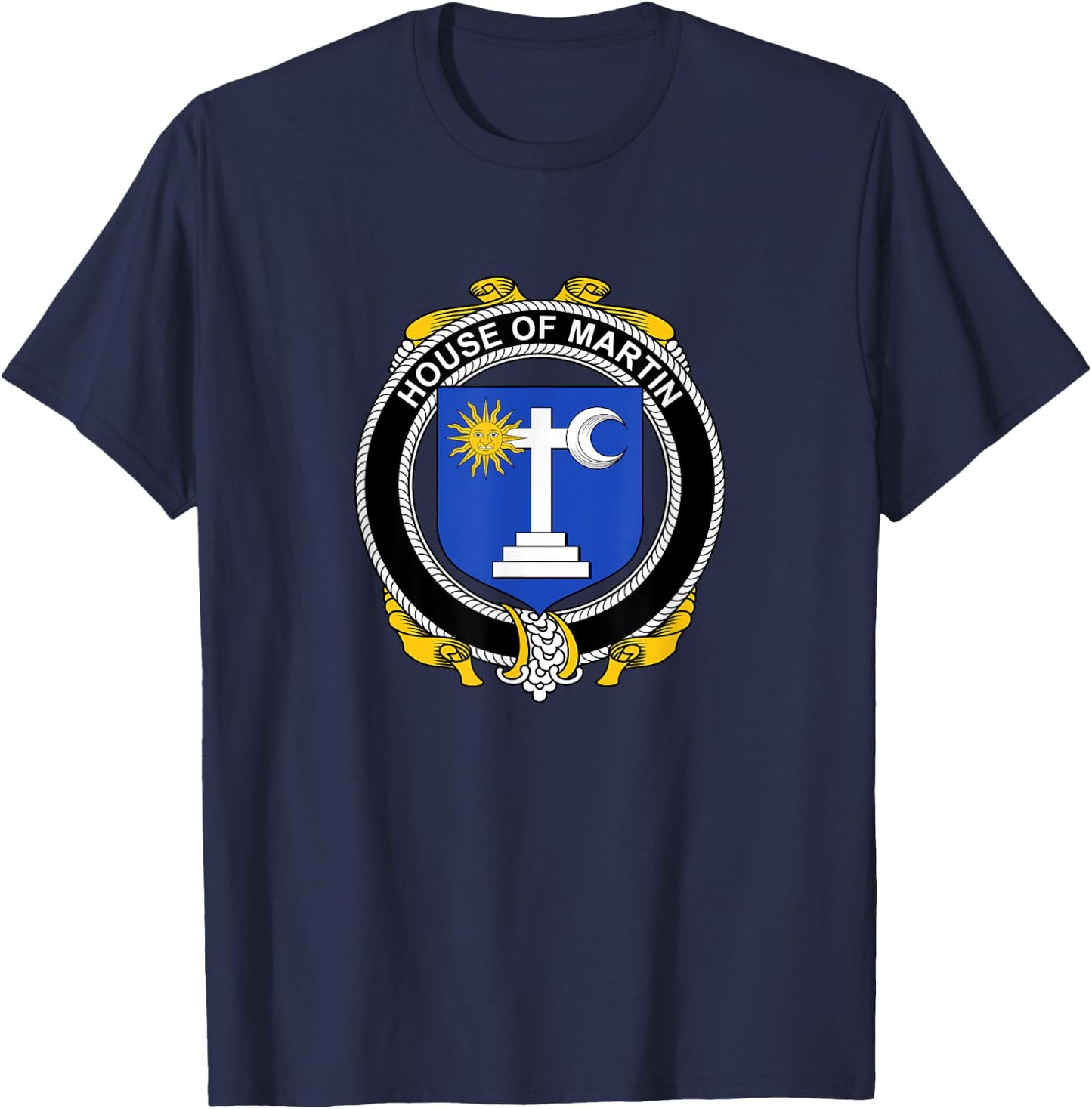 Martin Coat of Arms - Family Crest T-Shirt - T-Shirt | Navy