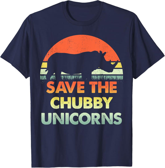 Save The Chubby Unicorns T-Shirt - T-Shirt | Navy