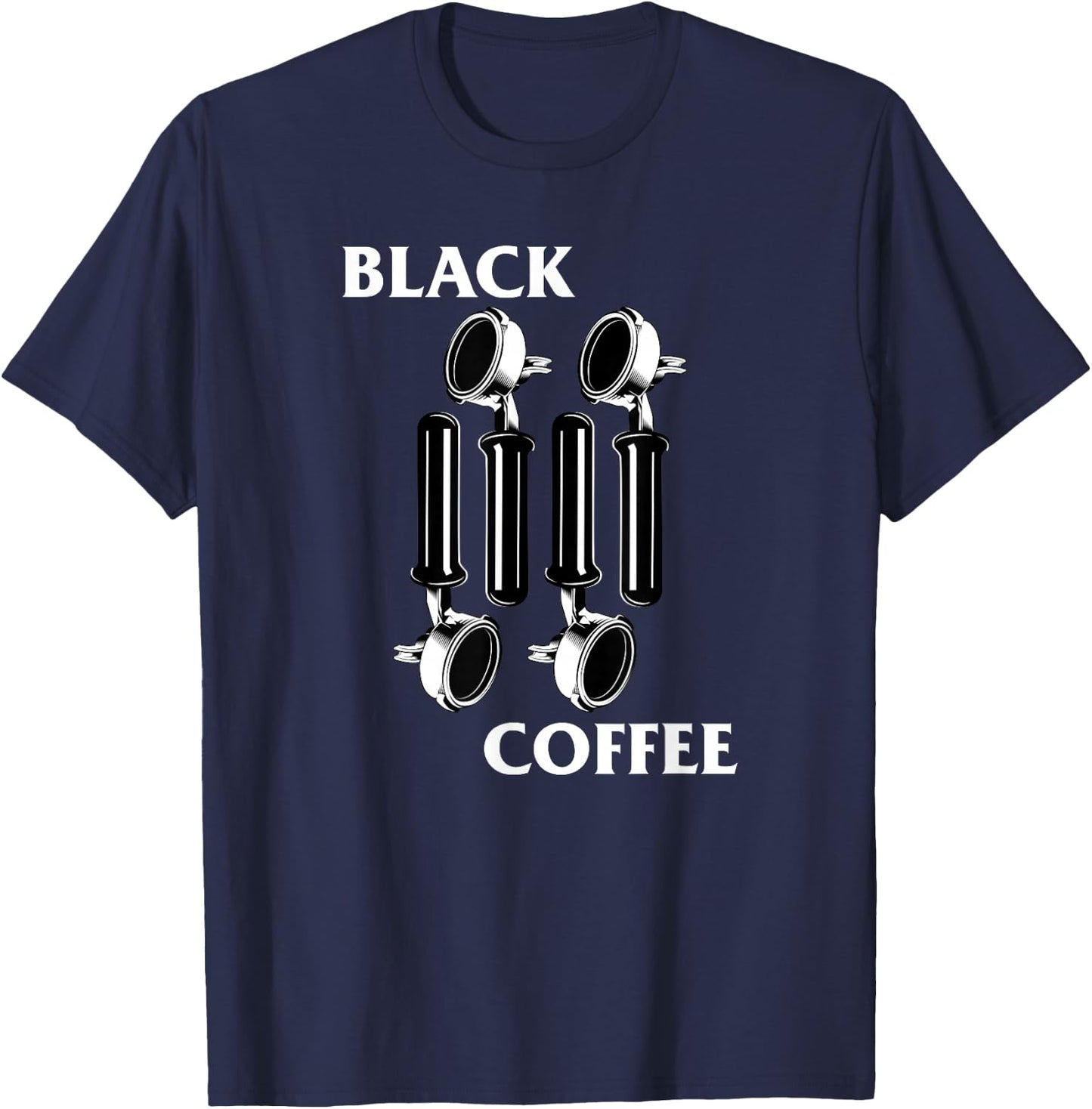 Retro Punk Rock Flag Espresso Black Coffee Lover T-Shirt - T-Shirt | Navy