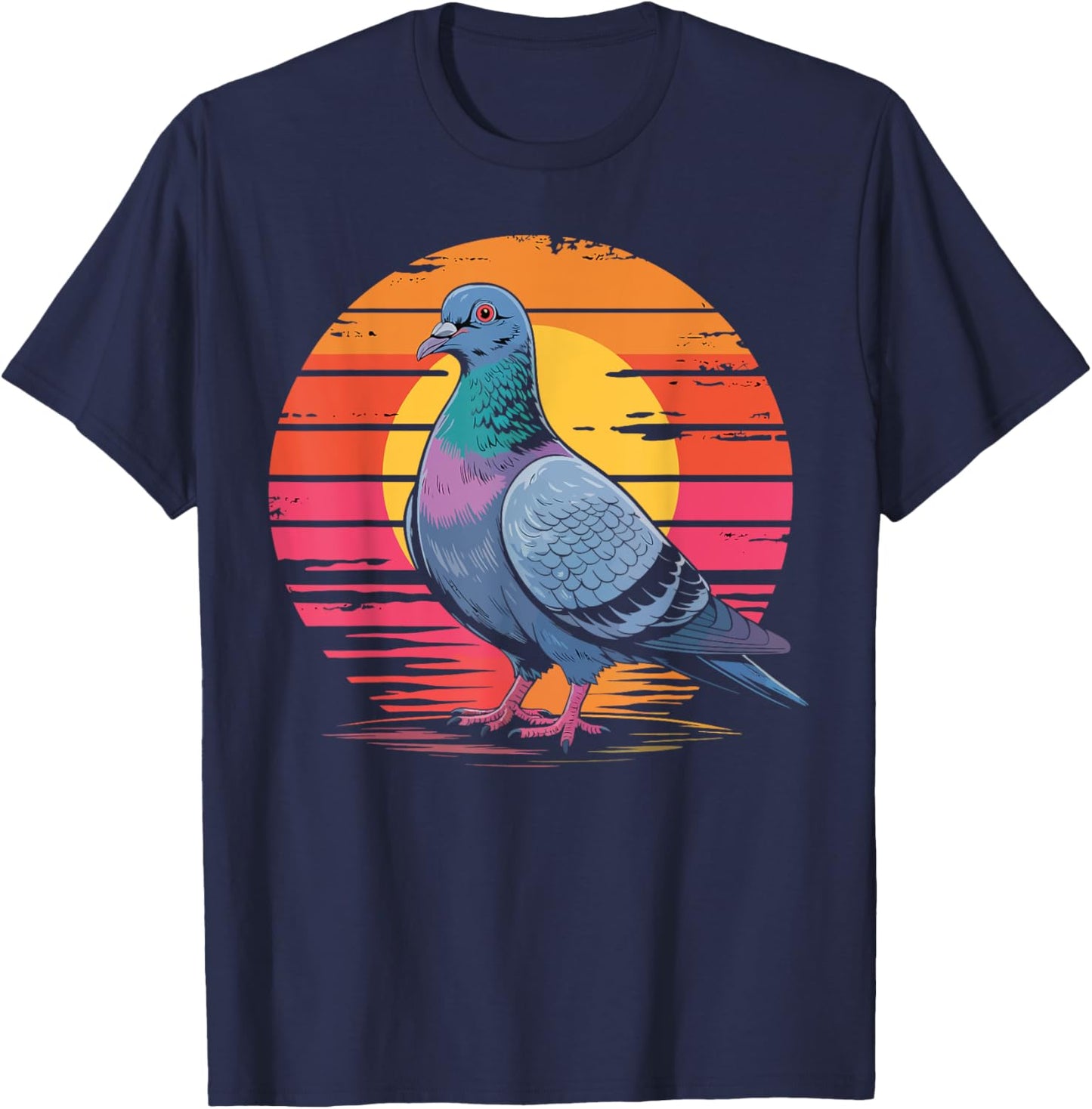 Retro Pigeon Lover Urban Birdwatching Gifts Women T-Shirt - T-Shirt | Navy