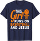This Girl Runs On Basketball And Jesus Graphic T-Shirt - T-Shirt | Navy