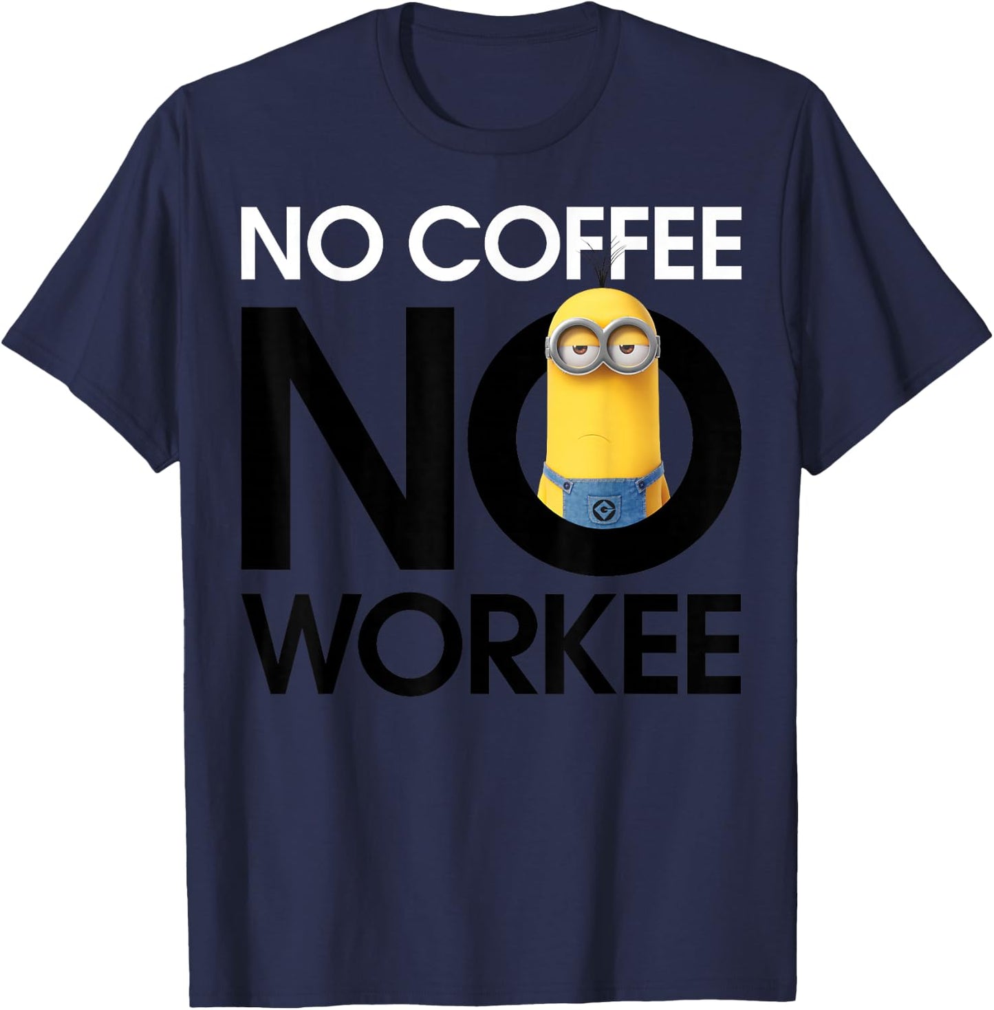 Despicable Me Minions No Coffee No Workee Graphic T-Shirt - T-Shirt | Navy