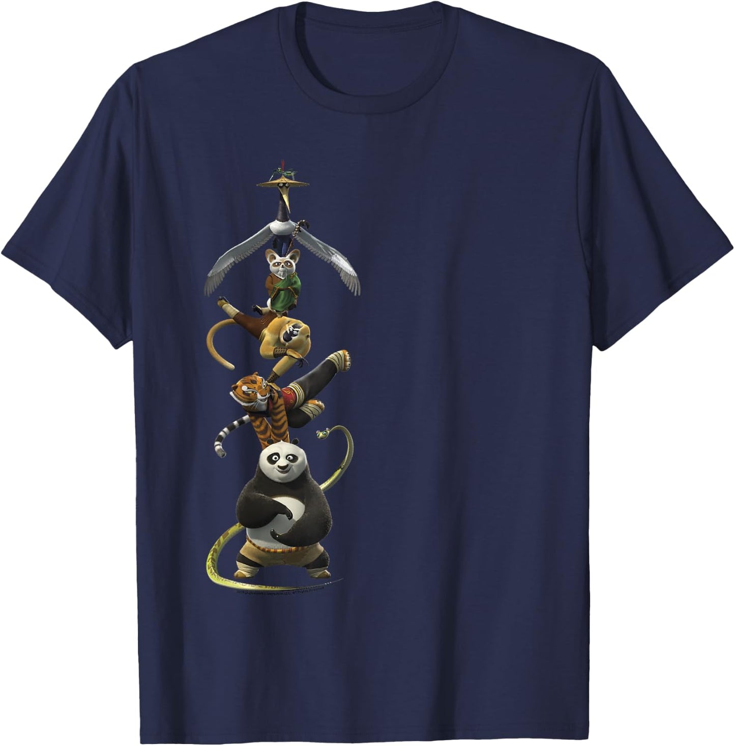 Kung Fu Panda Po and The Furious Five Stack Portrait T-Shirt - T-Shirt | Navy