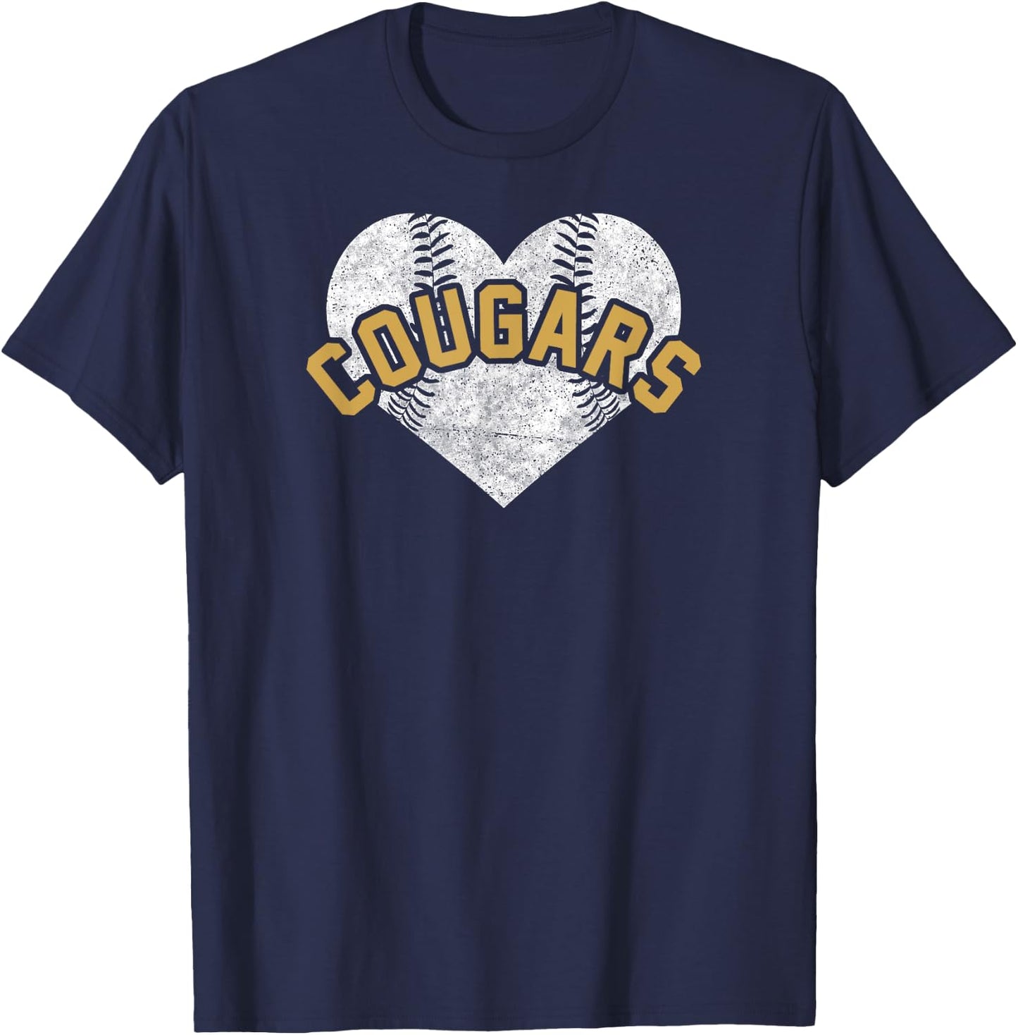Cougars Baseball Softball Shirt High School Team Mascot Mom T-Shirt - T-Shirt | Navy
