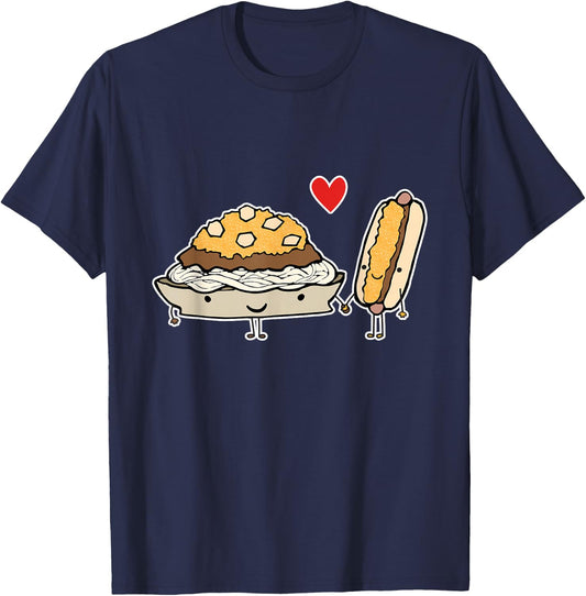 Cincinnati Style Chili 3 Way and Cheese Coney T Shirt T-Shirt - T-Shirt | Navy
