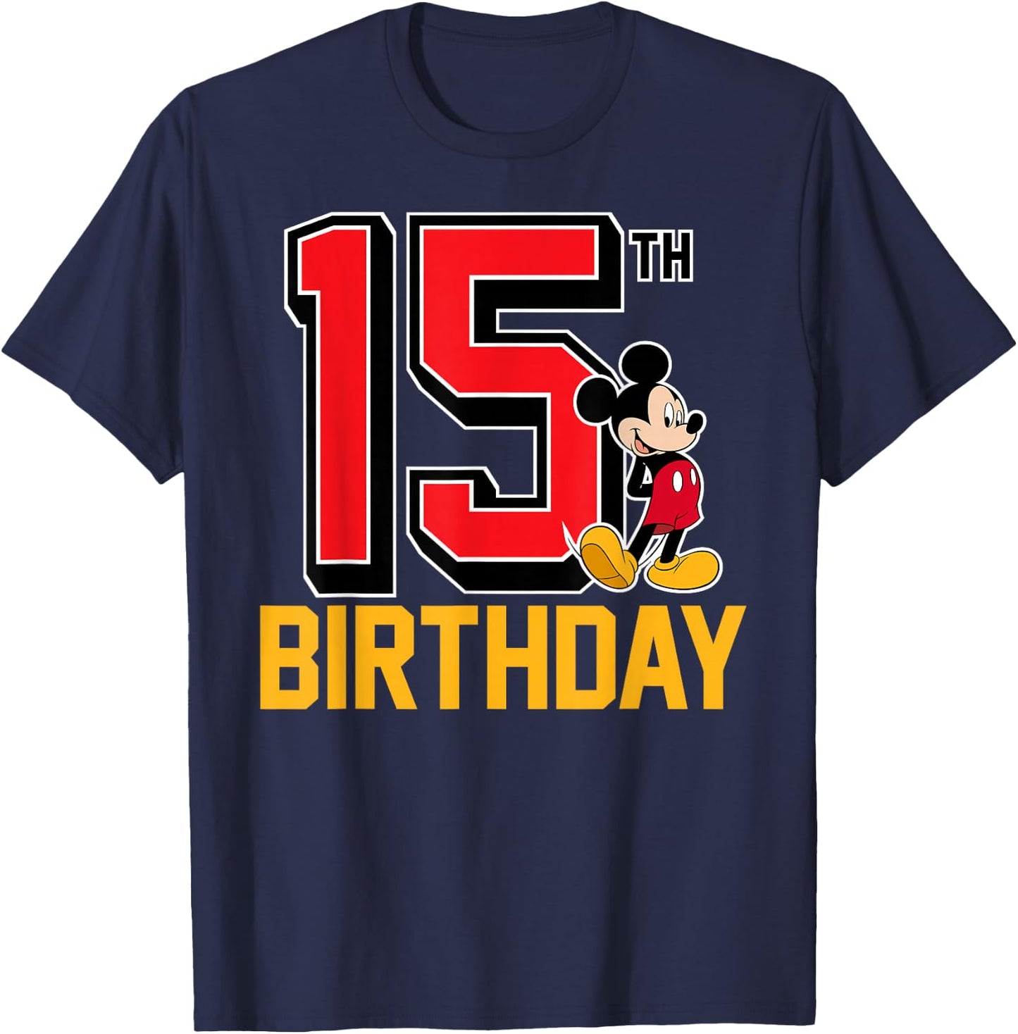 Disney - Mickey 15th Birthday Standard T-Shirt - T-Shirt | Navy
