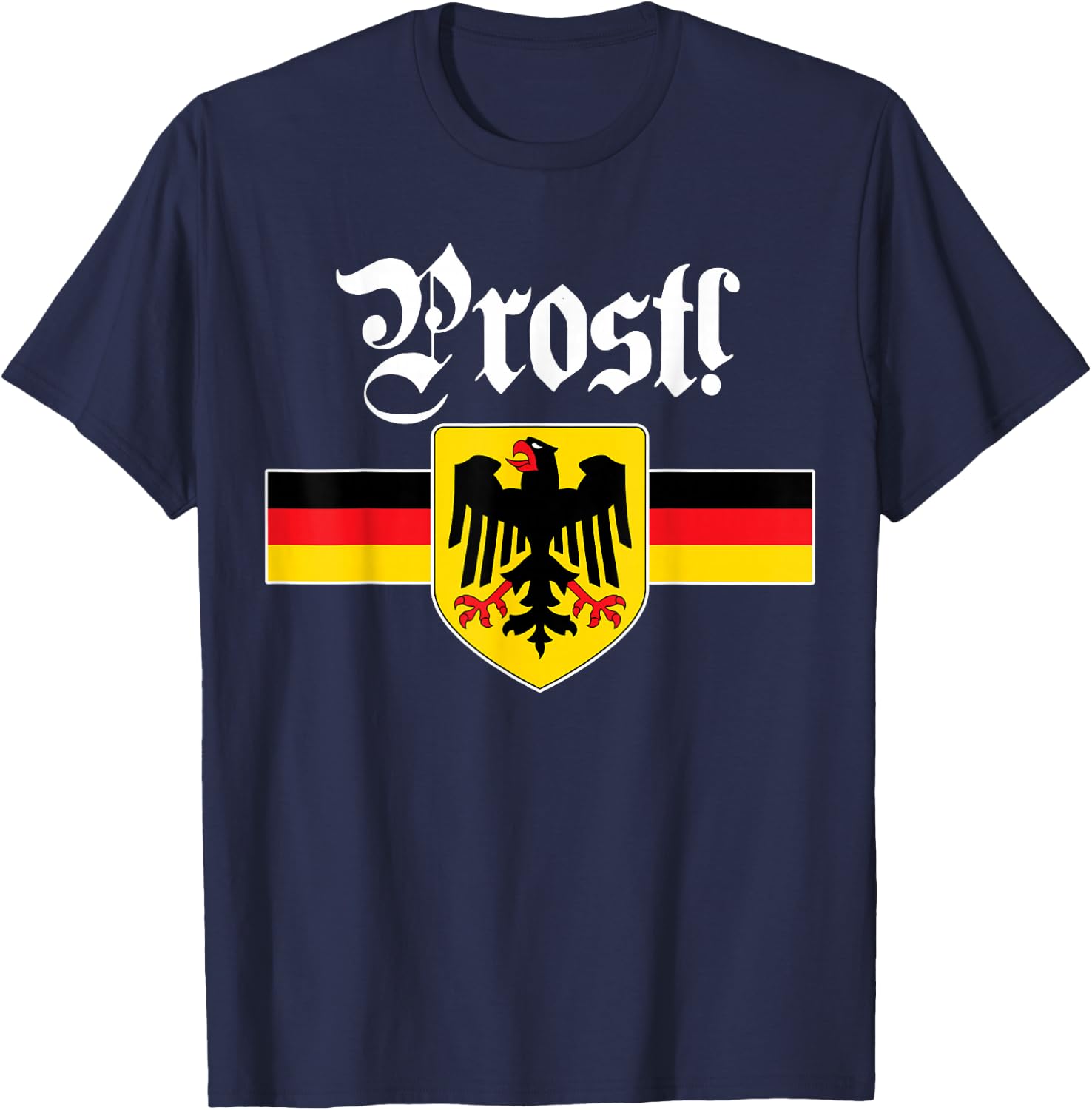 Oktoberfest by &Zoo German Coat of Arms Oktoberfest - Black, , Short Sleeve, Classic Fit, Small T-Shirt - T-Shirt | Navy