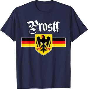 Oktoberfest by &Zoo German Coat of Arms Oktoberfest - Black, , Short Sleeve, Classic Fit, Small T-Shirt - T-Shirt | Navy