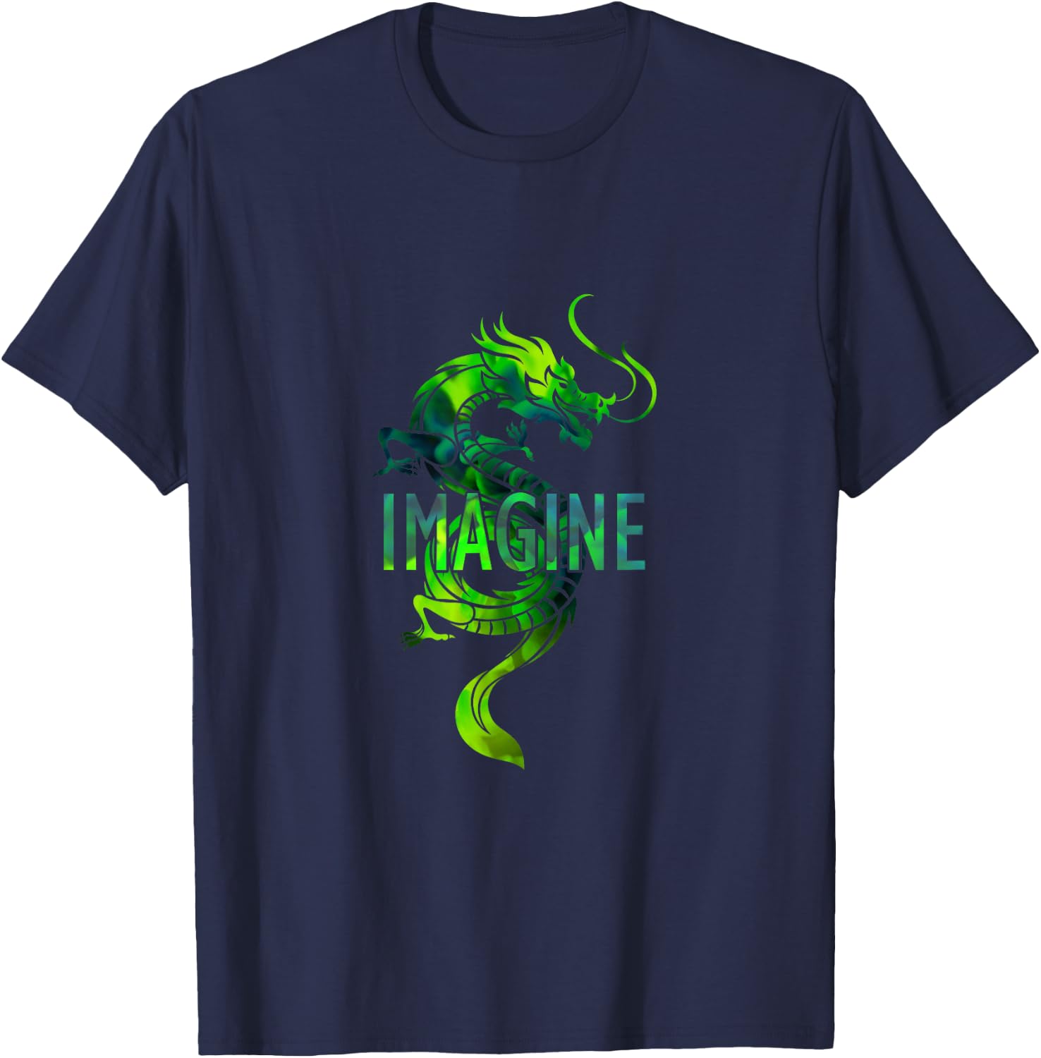 Imagine Fantasy Dragon Tattoo Style T-Shirt - T-Shirt | Navy