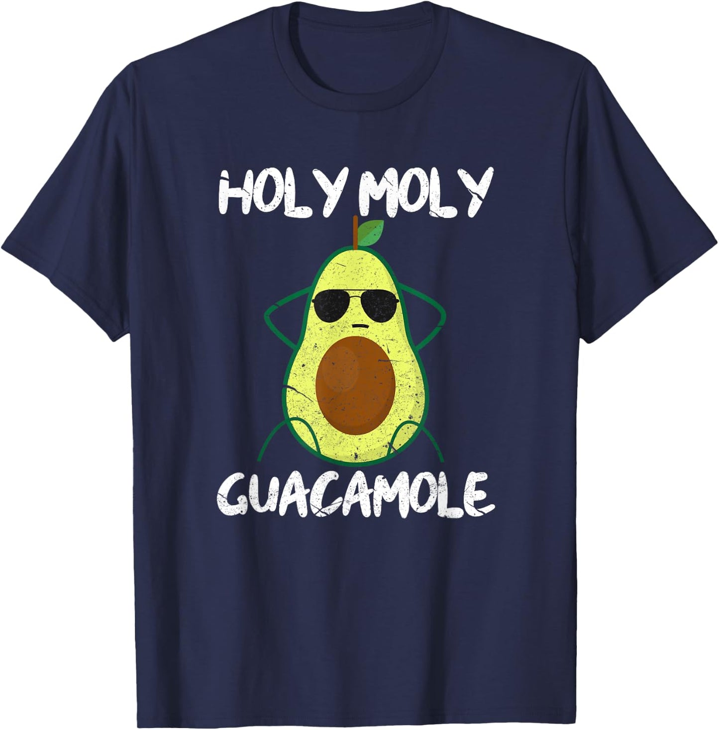 Holy Moly Guacamole Funny Avocado Vegan Veganism T-Shirt - T-Shirt | Navy