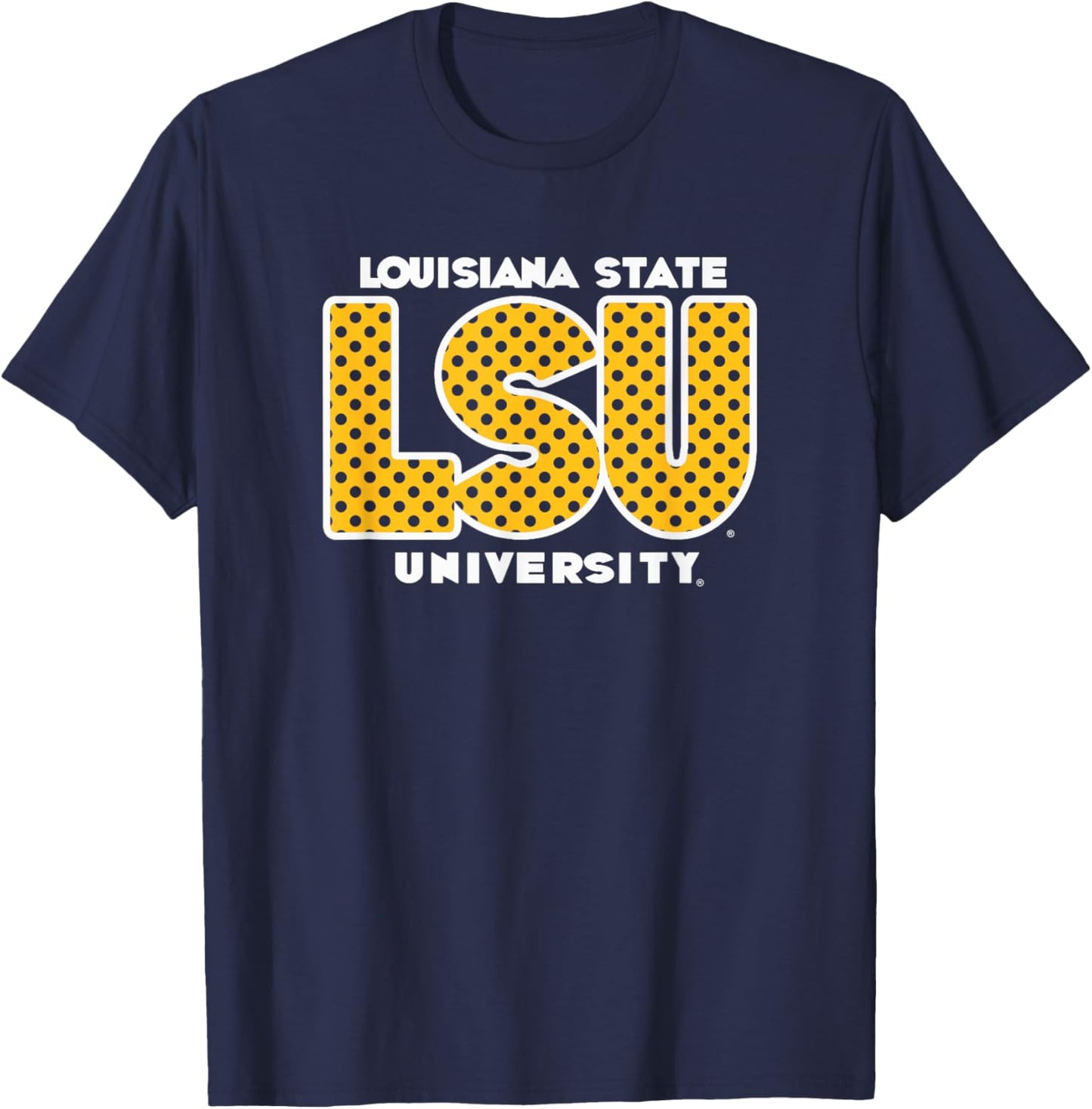 LSU Tigers Polka Dots Purple Officially Licensed T-Shirt - T-Shirt | Navy