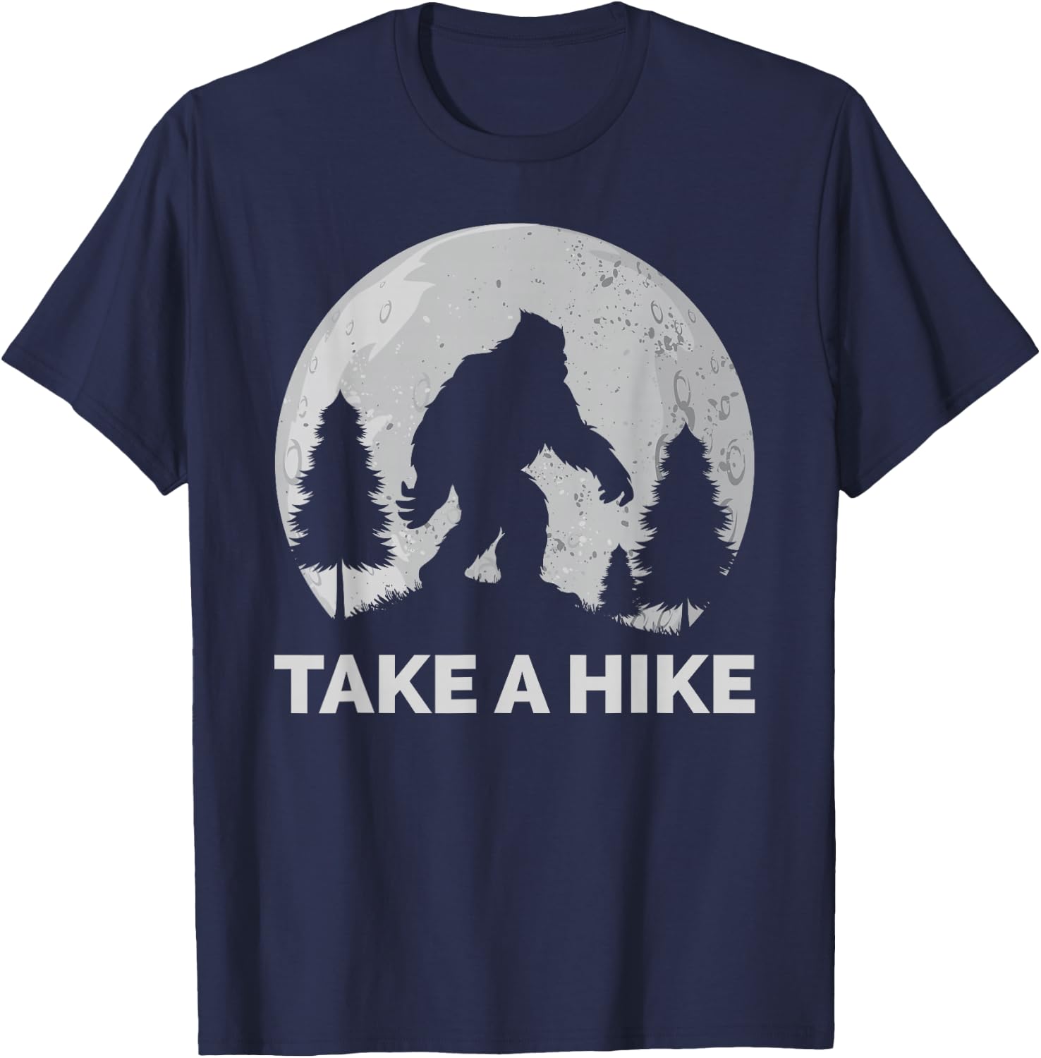 Take a Hike Bigfoot Hiking T-Shirt - T-Shirt | Navy