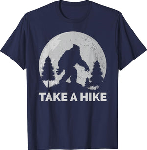 Take a Hike Bigfoot Hiking T-Shirt - T-Shirt | Navy