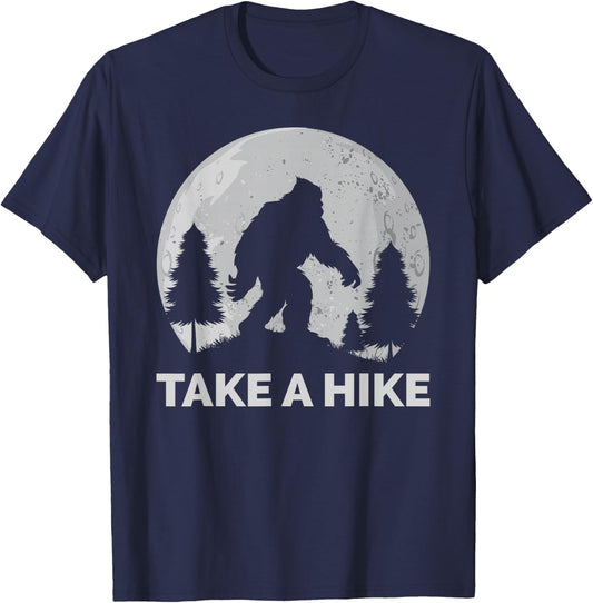 Take a Hike Bigfoot Hiking T-Shirt - T-Shirt | Navy