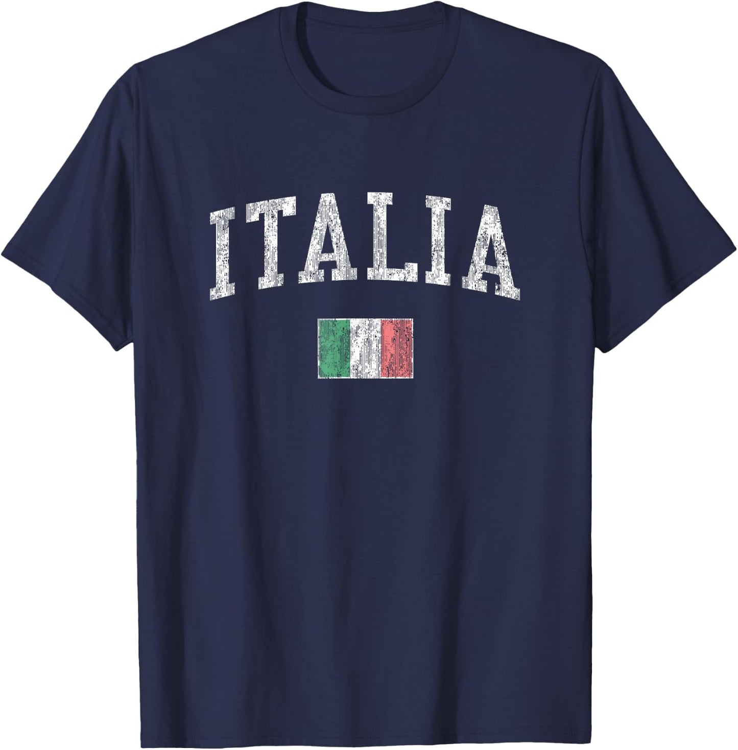 Italy Vintage Italia Sports Design Italian Flag T-Shirt - T-Shirt | Navy