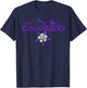 Colorado Mountain Silhouette, Columbine State Flower T Shirt T-Shirt - T-Shirt | Navy