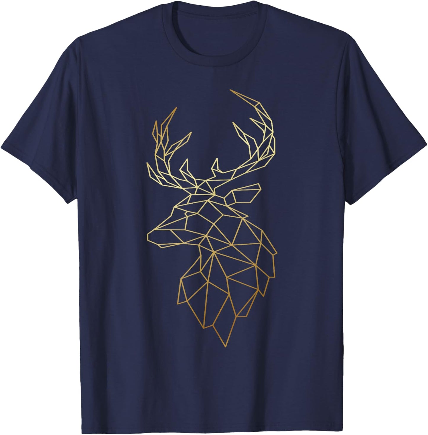 Deer Shirt Geometric Polygonal Abstract Art T-Shirt - T-Shirt | Navy