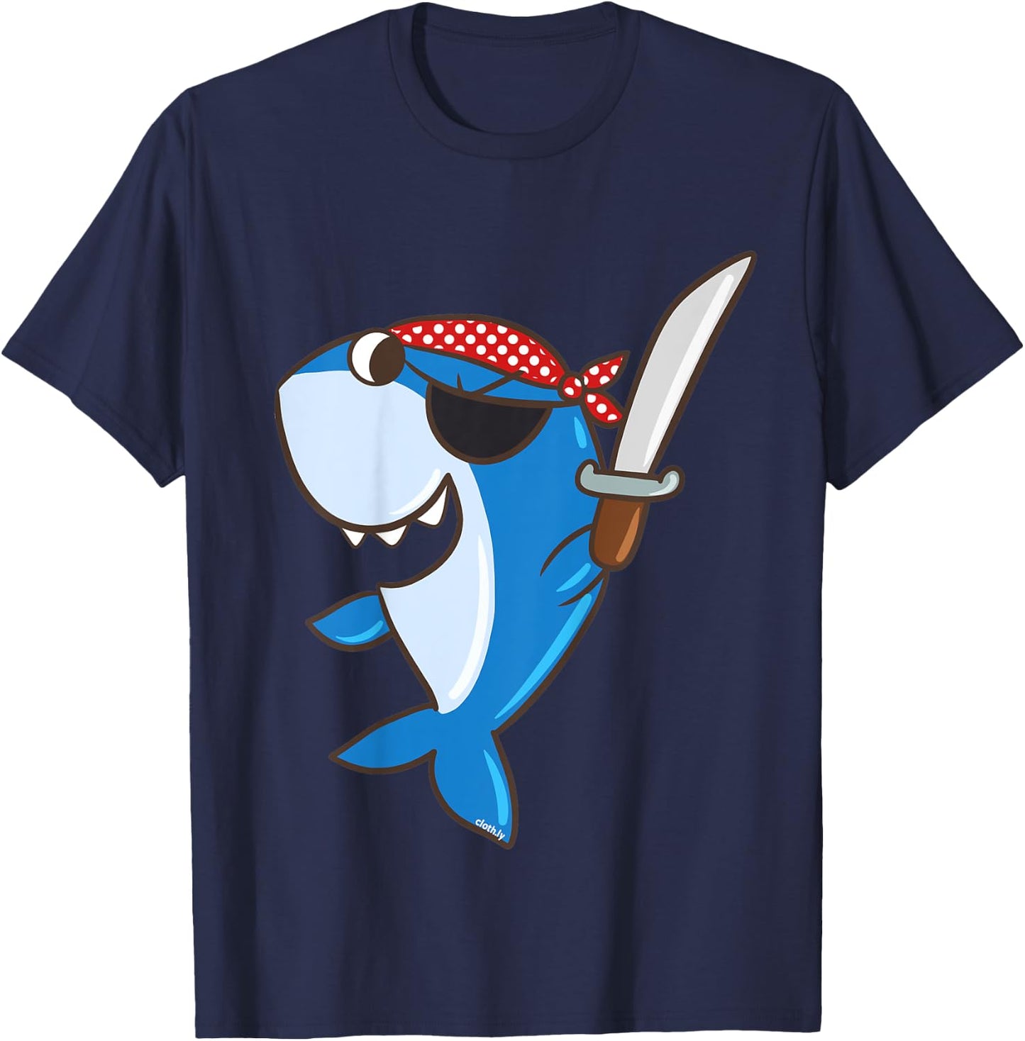 Kids Shark Pirate Cute Pirates Gift Boys Kids Shark Pirate T-Shirt - T-Shirt | Navy