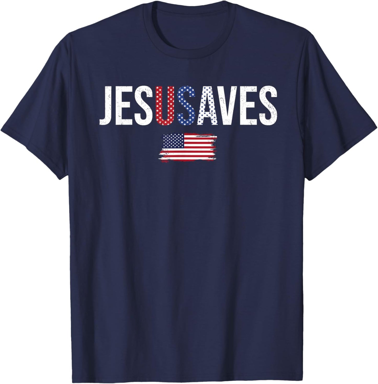 Jesus Saves American 1776 250 Years Christian 4th of July T-Shirt - T-Shirt | Navy
