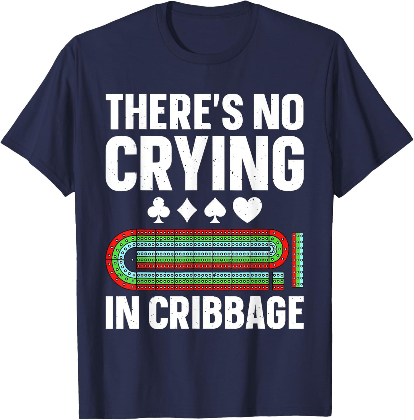 Cribbage Gift Cribbage Board Accessories & Stuff Adults Kids Black Small Short Sleeve Casual Humorous Game Cribbage-Themed T-Shirt - T-Shirt | Navy
