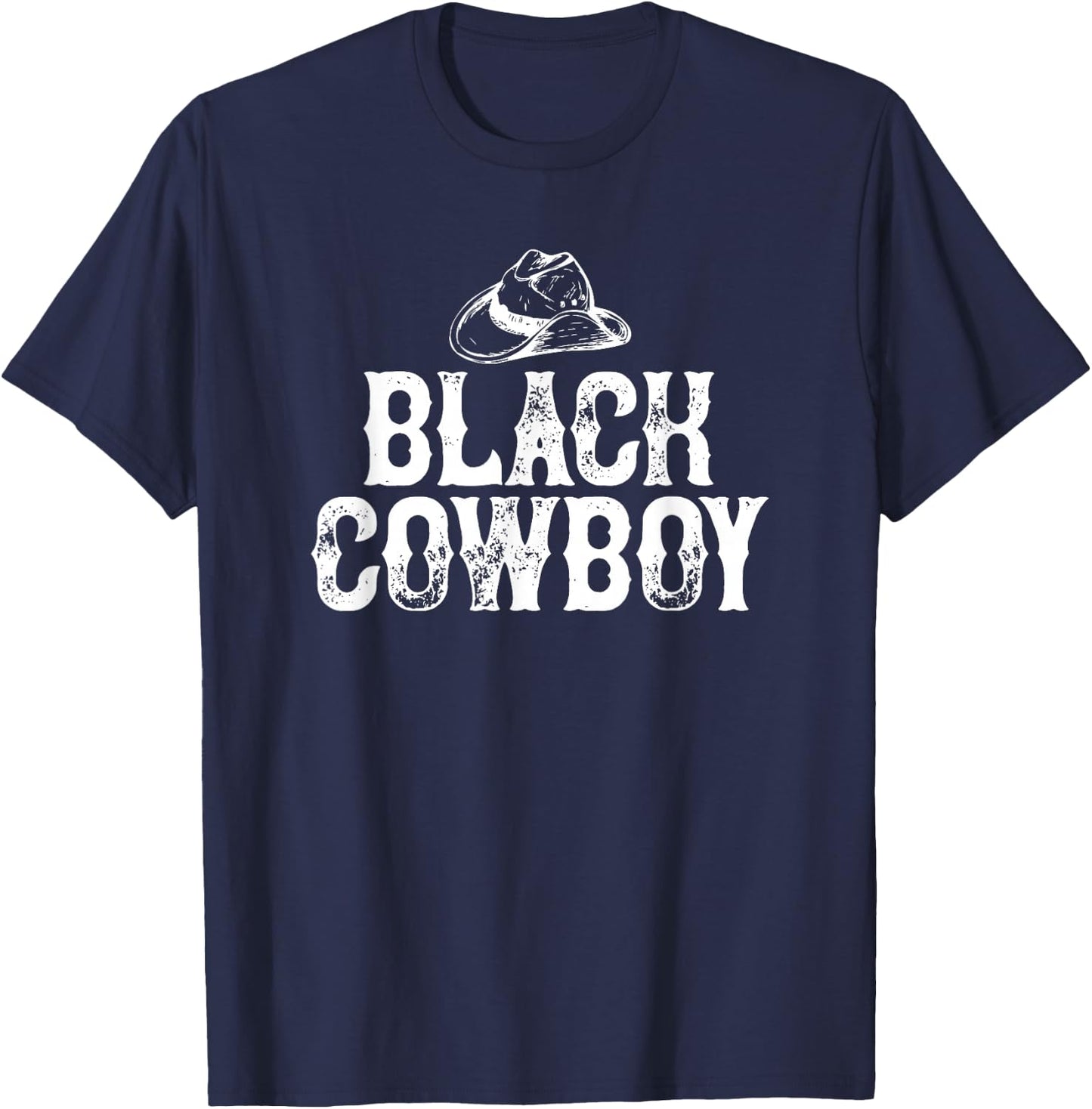 Black Cowboy Vintage Gift T-Shirt - T-Shirt | Navy