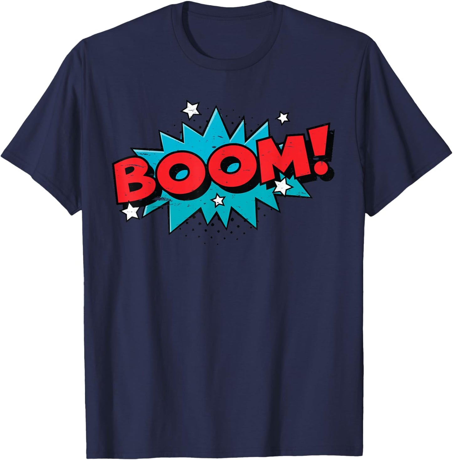 Boom! Comic Book Cartoon Funny Pop Art Design - Vintage T-Shirt - T-Shirt | Navy