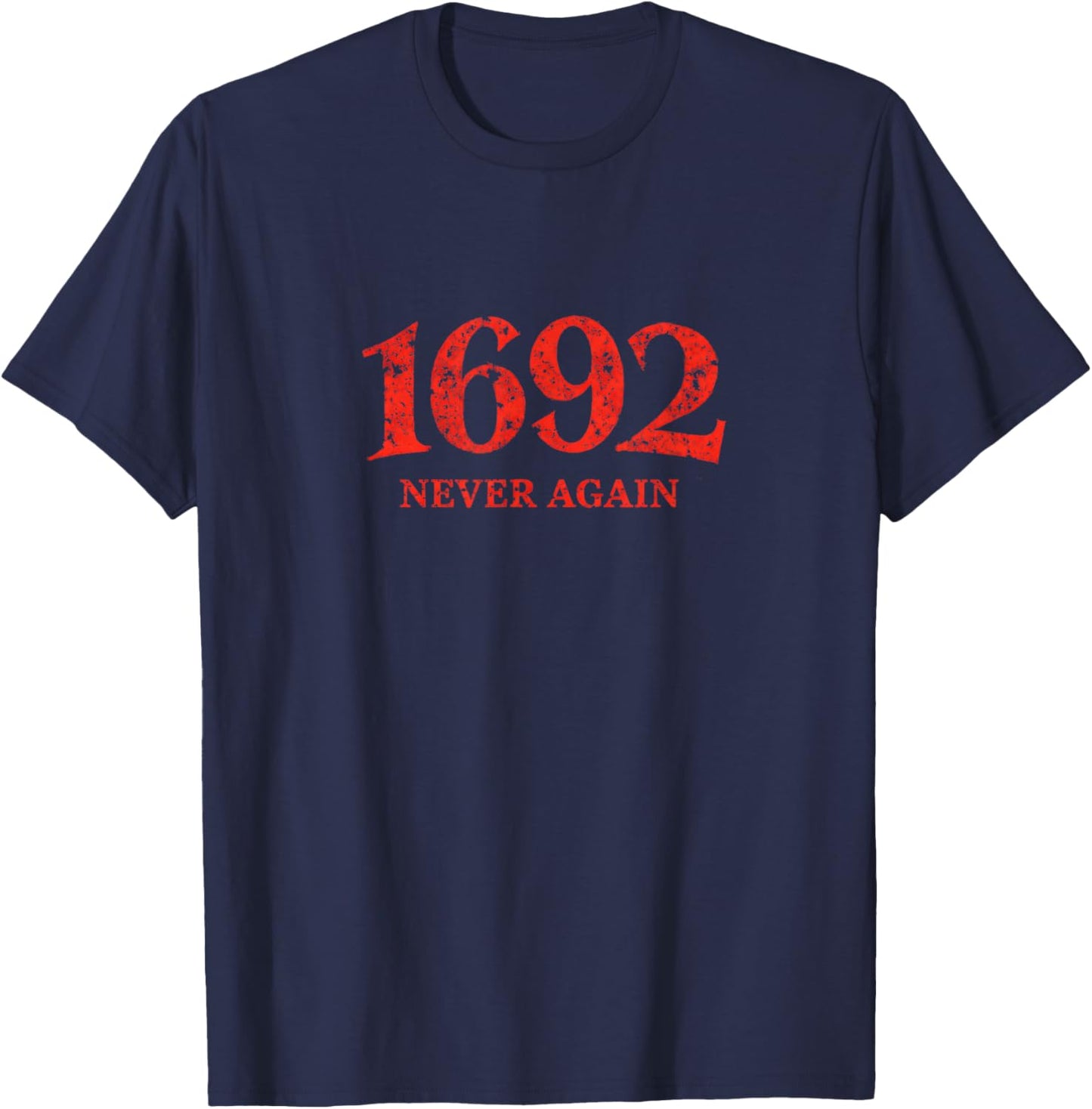 Salem Witch 1692 Never Again Gothic T-Shirt - T-Shirt | Navy