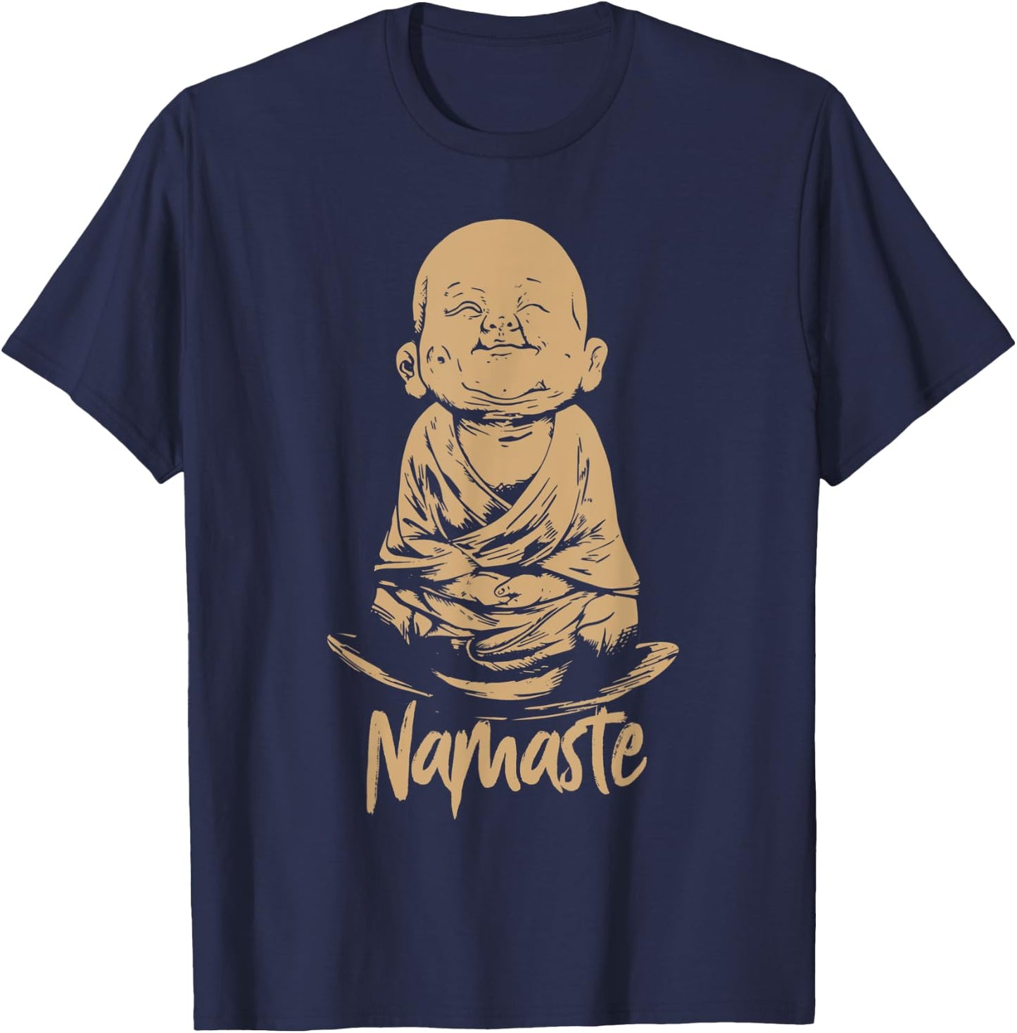 Buddha Namaste Greeting Yoga vibes Om Shirt T-Shirt - T-Shirt | Navy
