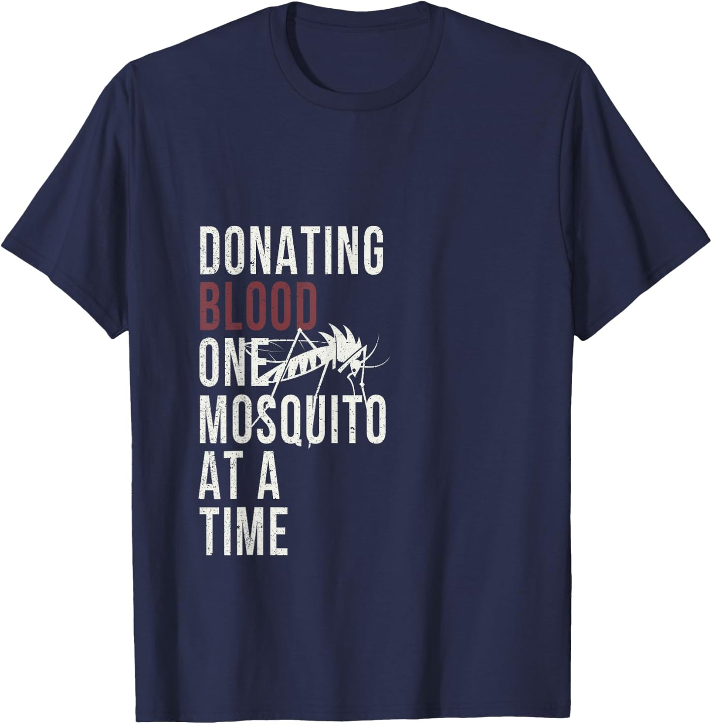 Funny Camping Mosquito Donating Blood T Shirt T-Shirt - T-Shirt | Navy
