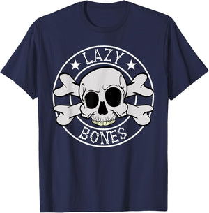 Lazy Bones Skeleton Halloween Costume Horror movies T-Shirt - T-Shirt | Navy