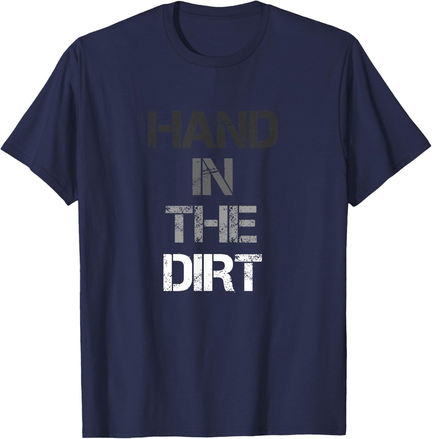 Football Lineman Shirts Gloves Hand in The Dirt T-Shirt - T-Shirt | Navy
