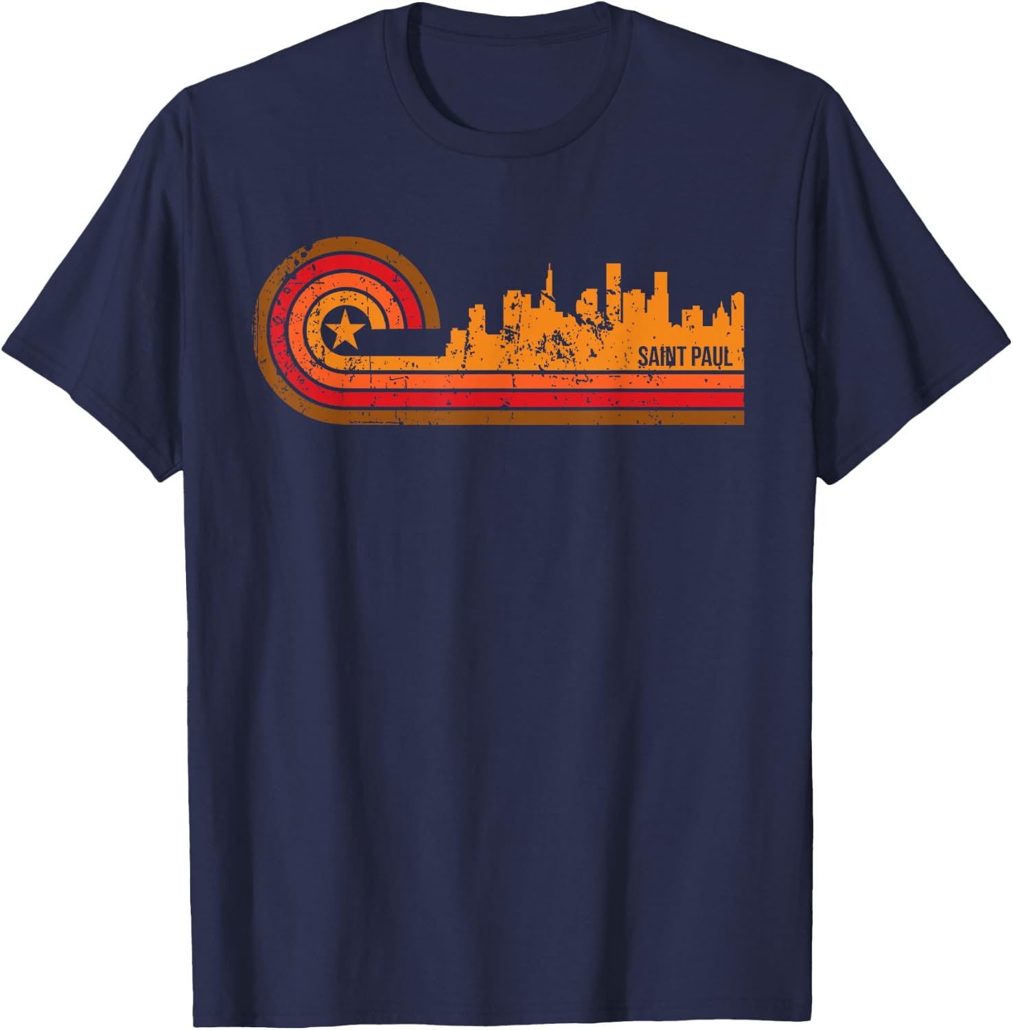 Retro Saint Paul - Saint Paul MN Skyline Shirt T-Shirt - T-Shirt | Navy