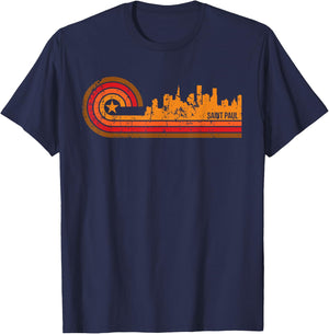 Retro Saint Paul - Saint Paul MN Skyline Shirt T-Shirt - T-Shirt | Navy