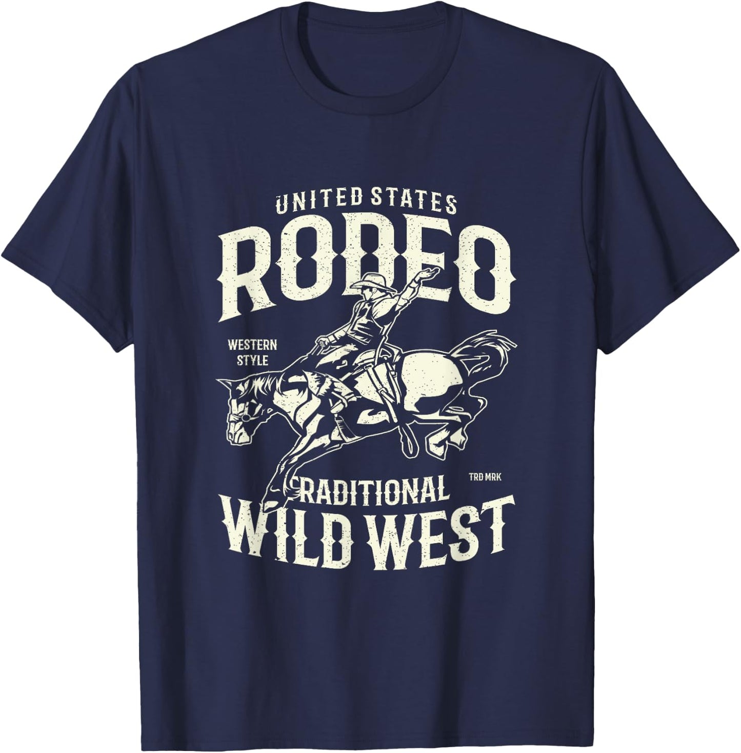 8 Seconds Cowboys Wild West Rodeo T-Shirt - T-Shirt | Navy