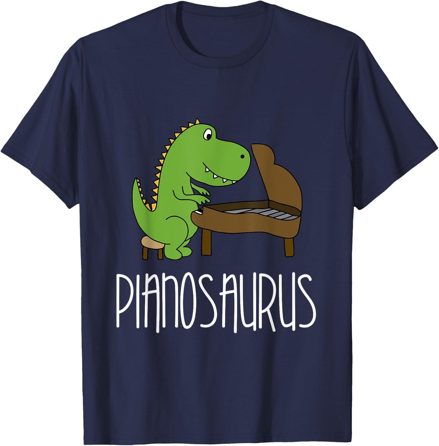 Pianosaurus - Funny Piano Dinosaur Pun T-Rex T-Shirt - T-Shirt | Navy
