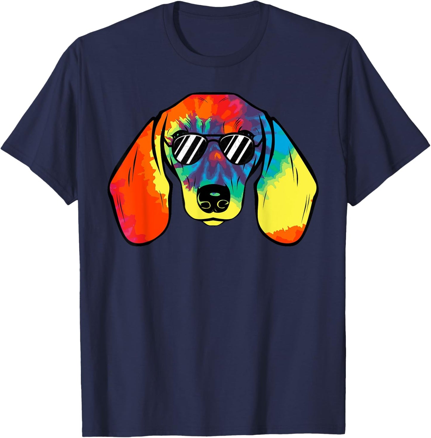 Dachshund - Cute Tie Dye T-Shirt - T-Shirt | Navy