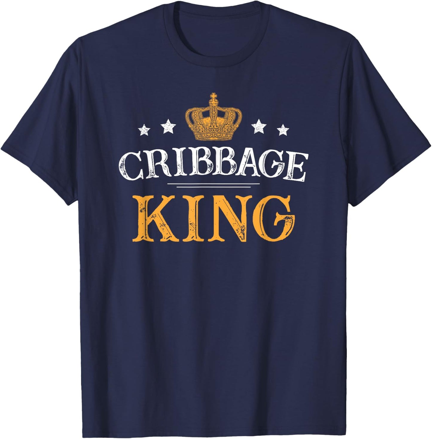Cribbage King Funny Gift Shirt Board Card Game Player T-Shirt - T-Shirt | Navy