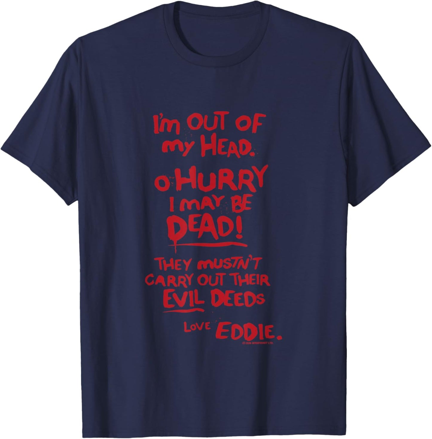 Rocky Horror Show Hot Patootie Eddie Red Lyrics T-Shirt - T-Shirt | Navy