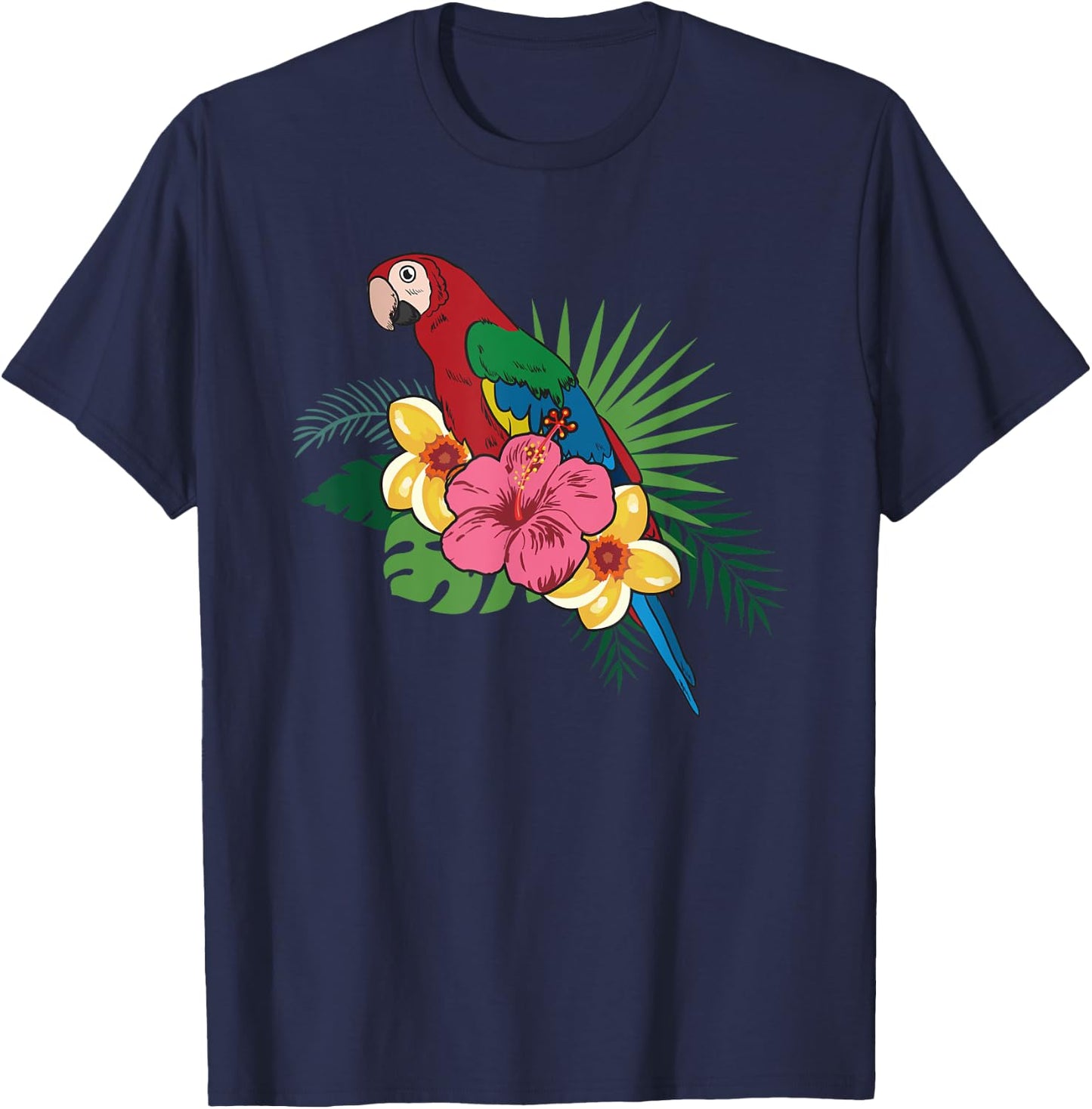 Vintage Aloha Hawaiian Parrot Shirt - Macaw T-Shirt - T-Shirt | Navy