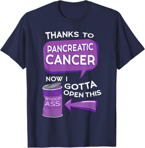 Pancreatic Cancer Awareness Adenocarcinoma Stomach Tumor T-Shirt - T-Shirt | Navy