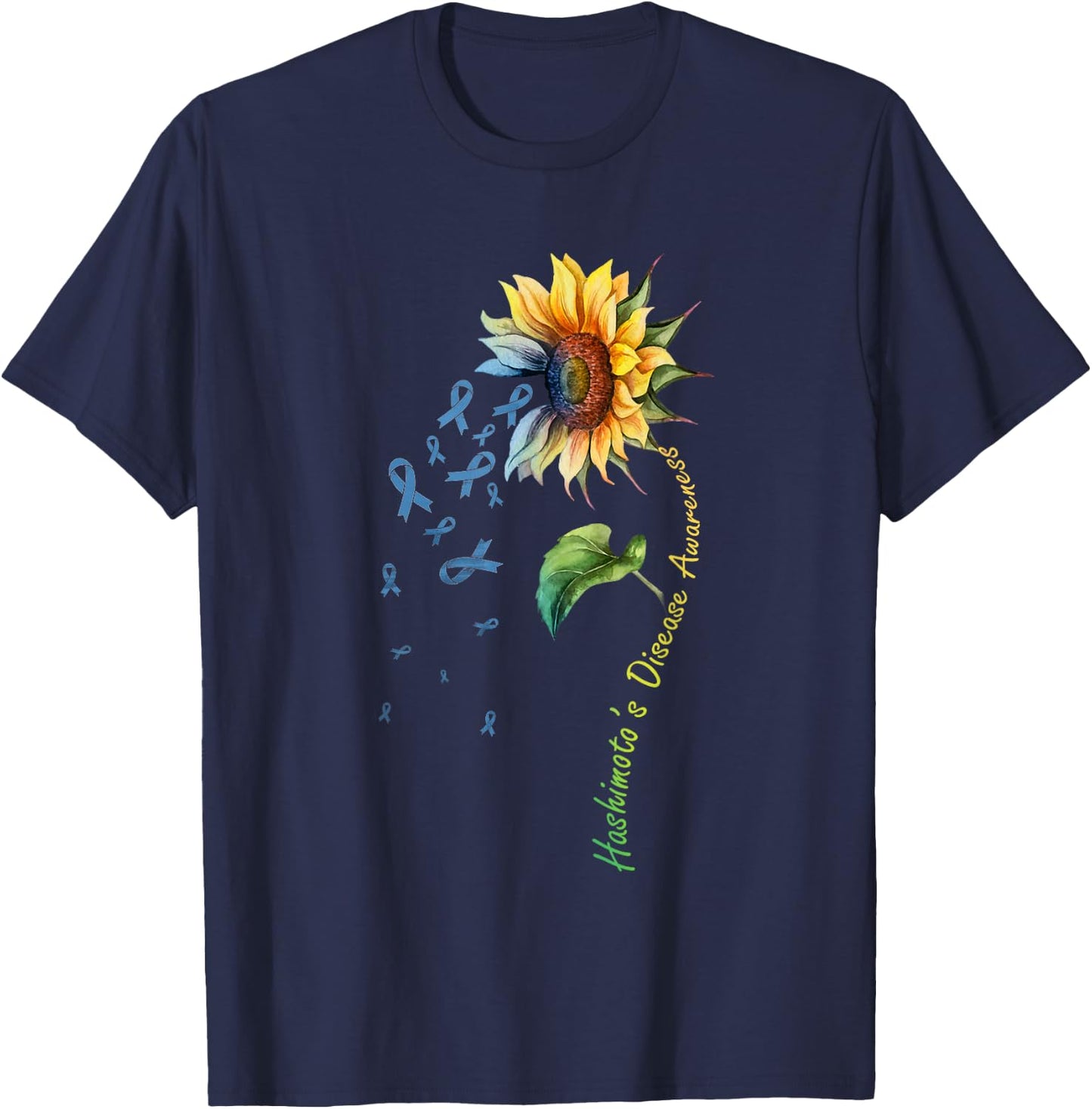 Hashimoto's Disease Awareness Sunflower Shirt T-Shirt - T-Shirt | Navy