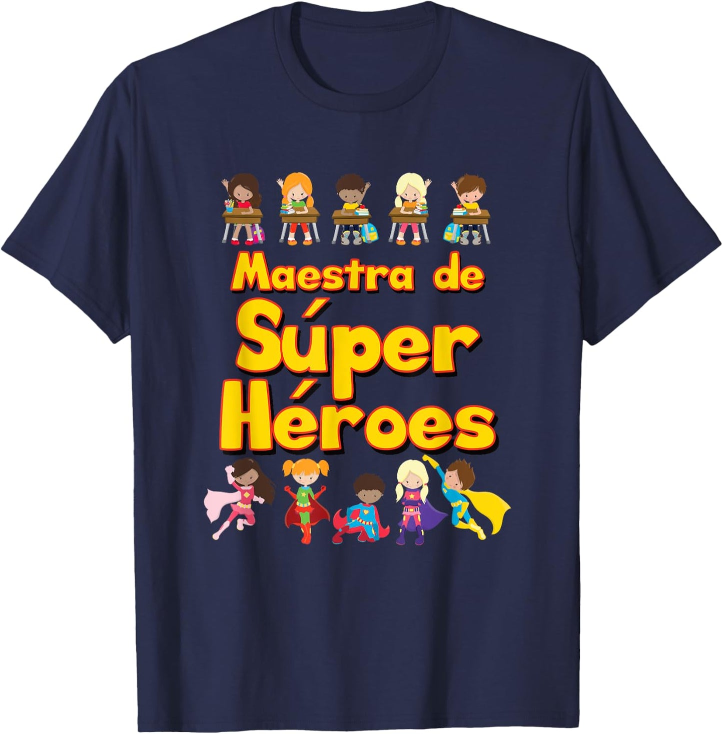 Maestra de Superhéroes T-Shirt - T-Shirt | Navy