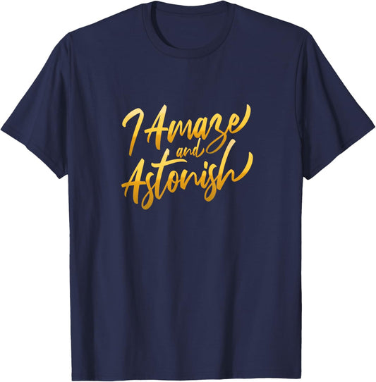 University Varsity-Gold I Amaze & Astonish Varsity Yellow T-Shirt - T-Shirt | Navy