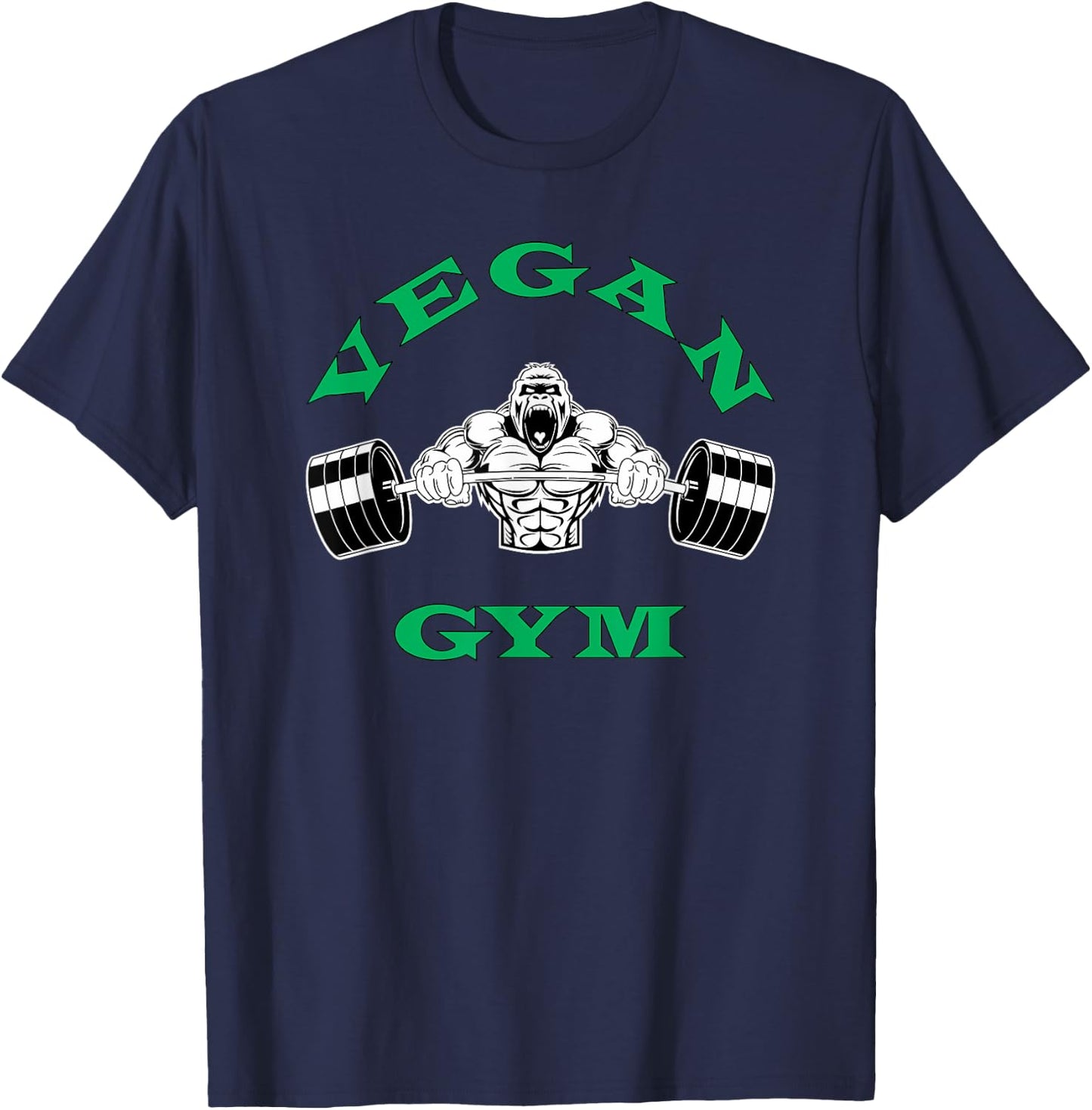 Vegan Shirt - Strong Gorilla Vegetarian Plant Based Gym T-Shirt - T-Shirt | Navy
