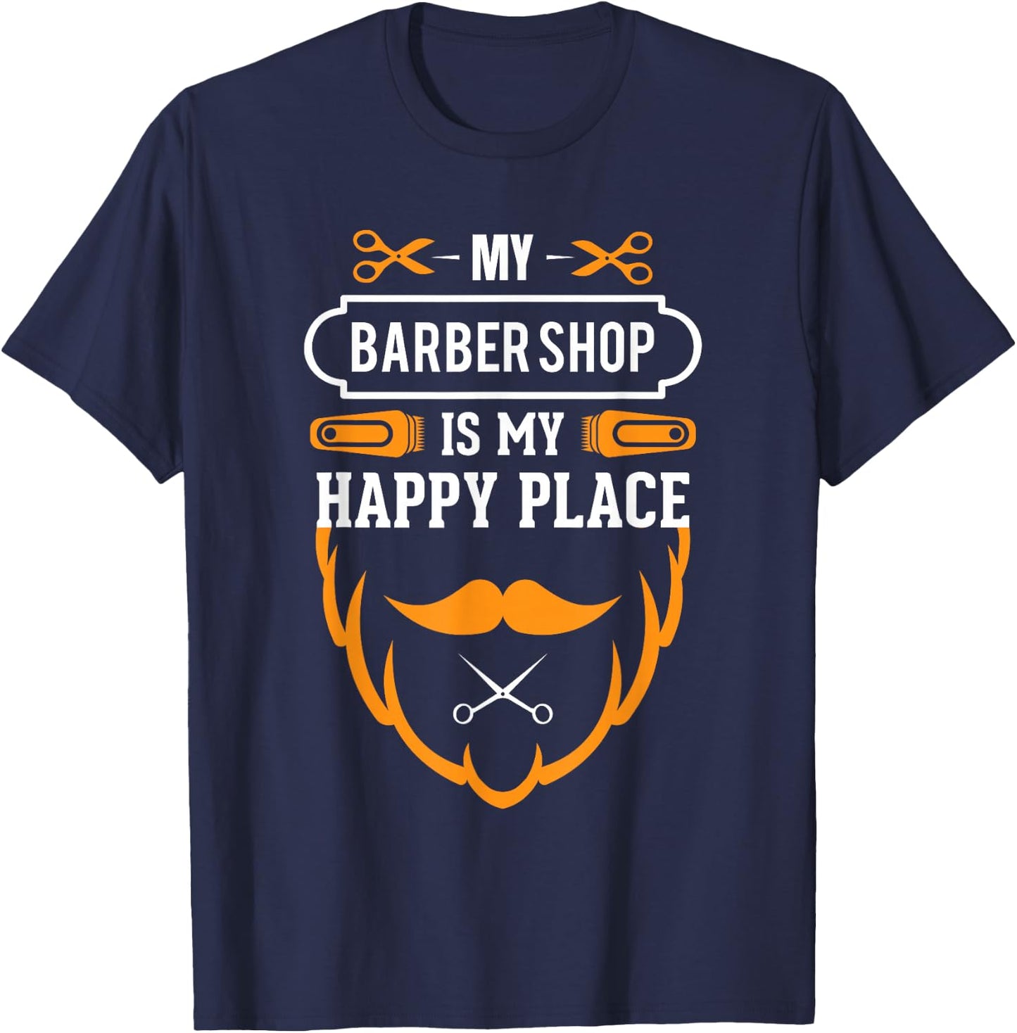 Vintage Retro Barber Shop Quote Saying Shirt Gift T-Shirt - T-Shirt | Navy
