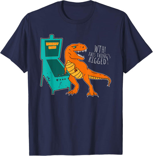 Dinosaur Pinball Wizard Arcade Machine Player Picture Shirt T-Shirt - T-Shirt | Navy