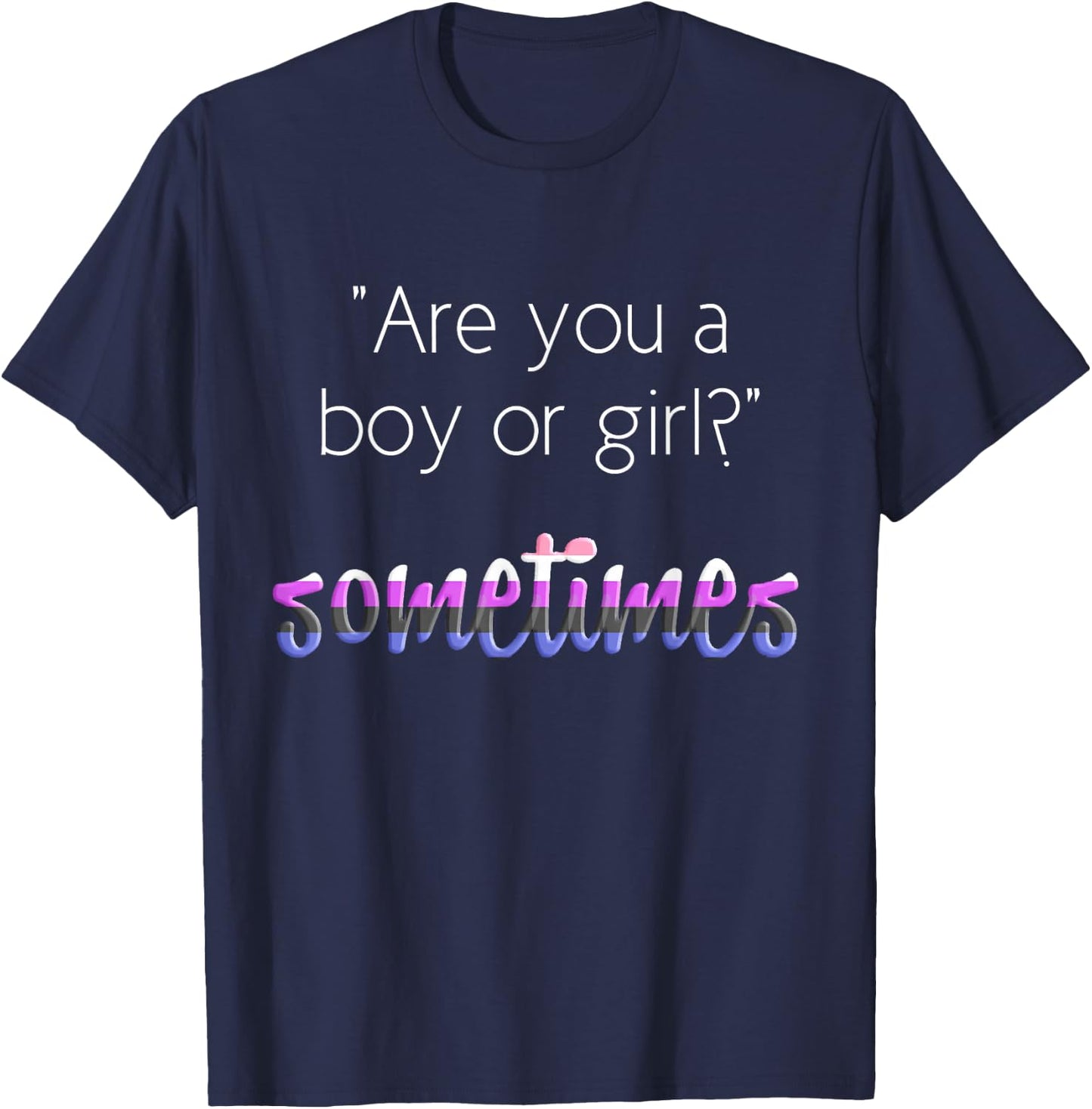 Nonbinary Genderfluid Pride Flag T Shirt Gender Queer Shirt T-Shirt - T-Shirt | Navy