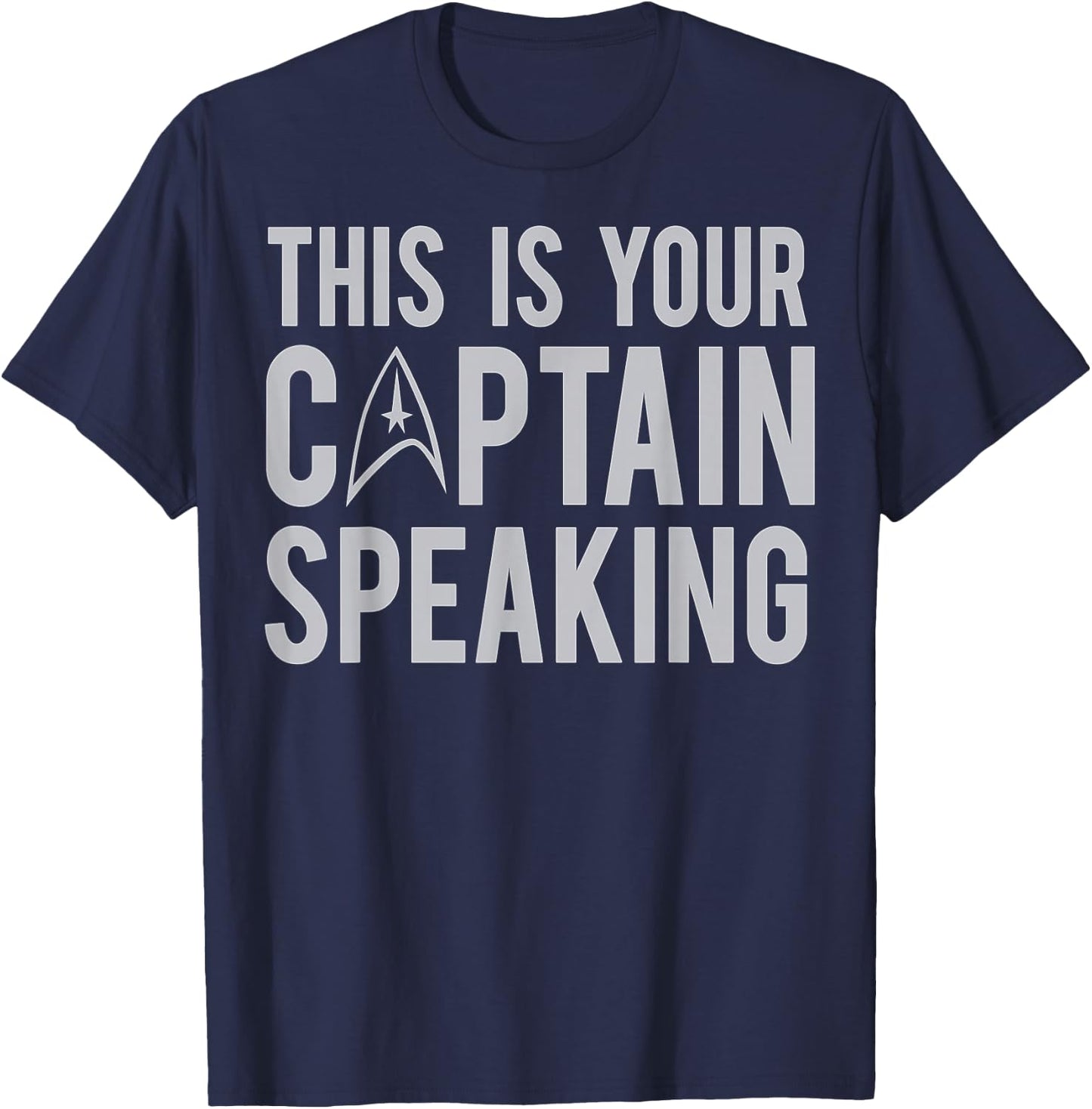 Star Trek This Is Your Captain Speaking Text Poster T-Shirt - T-Shirt | Navy